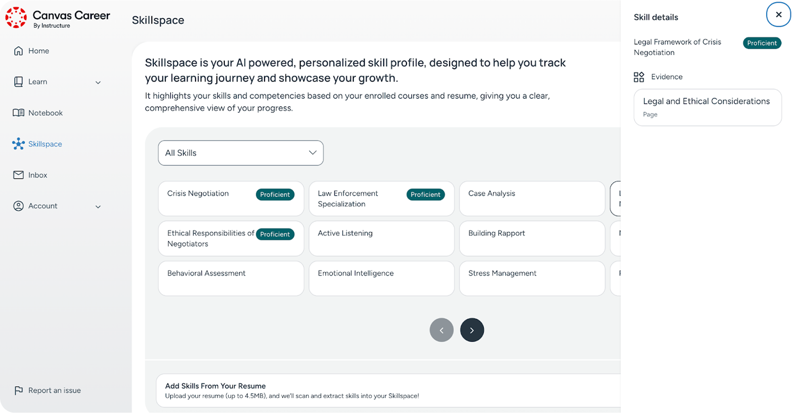 AI-extracted competency profile building personalized skill graph for learners