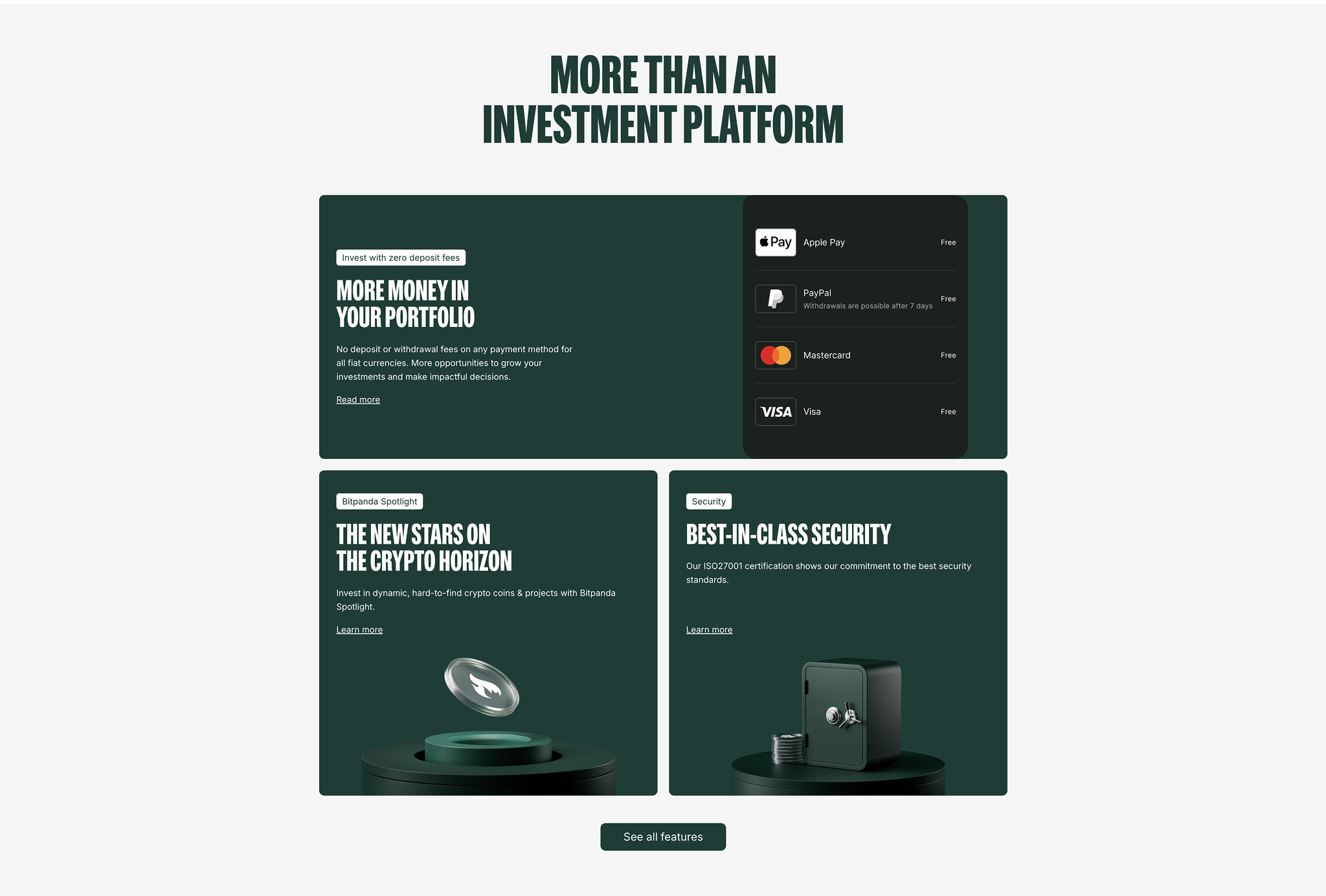 Bitpanda platform overview with trading pairs and market analysis interface